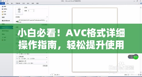 小白必看！AVC格式详细操作指南，轻松提升使用效率