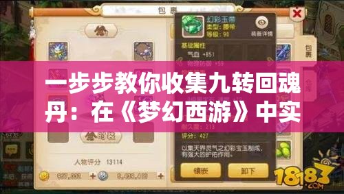 一步步教你收集九转回魂丹：在《梦幻西游》中实现无忧复活与进阶