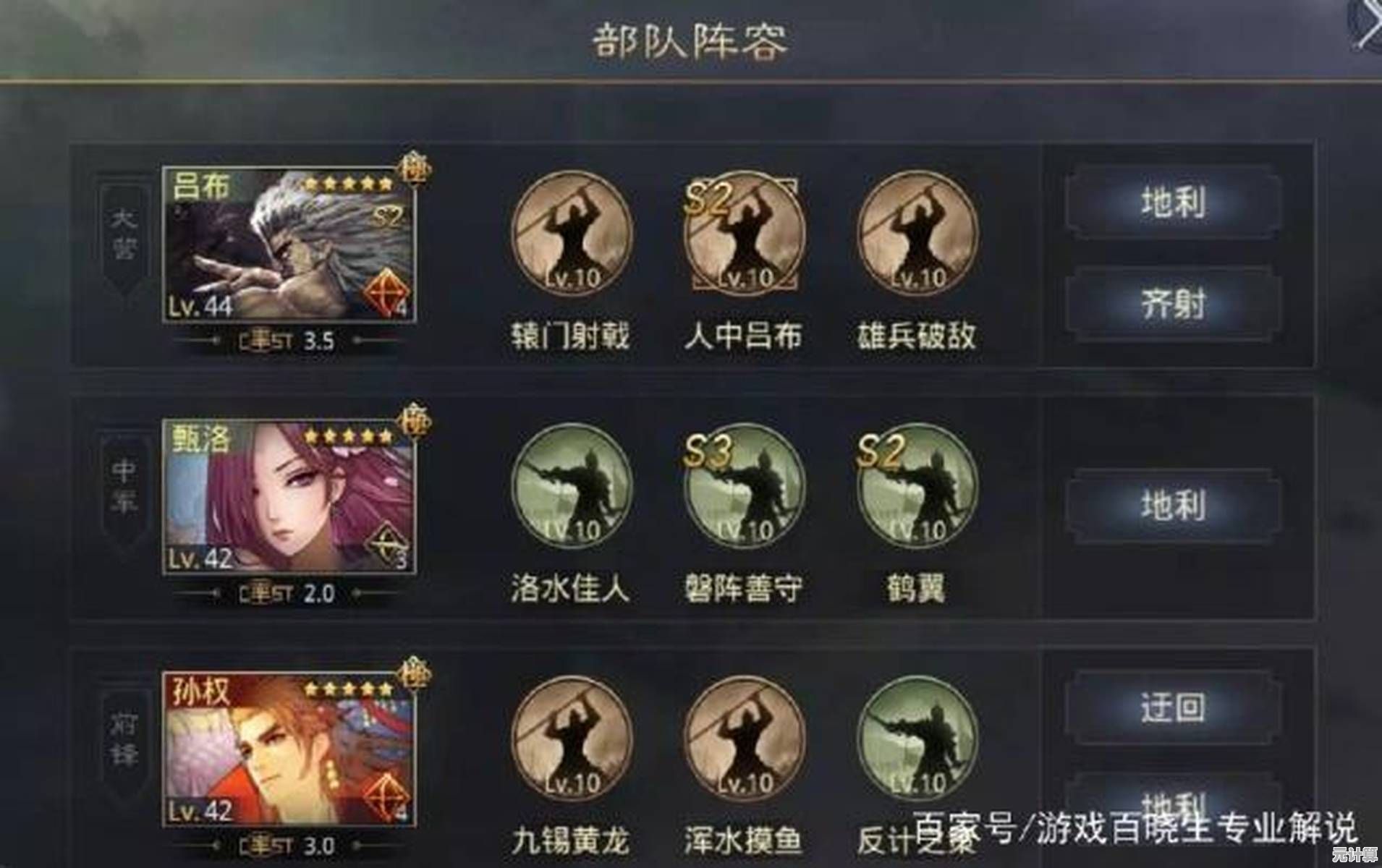 率土之滨2025十队阵容如何科学配置？最新武将搭配与战术解析